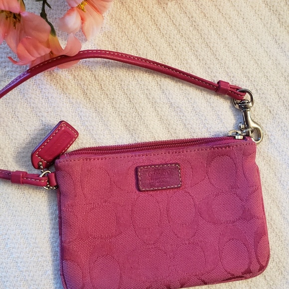 Coach Handbags - COACH Pink wristlet small wallet purse